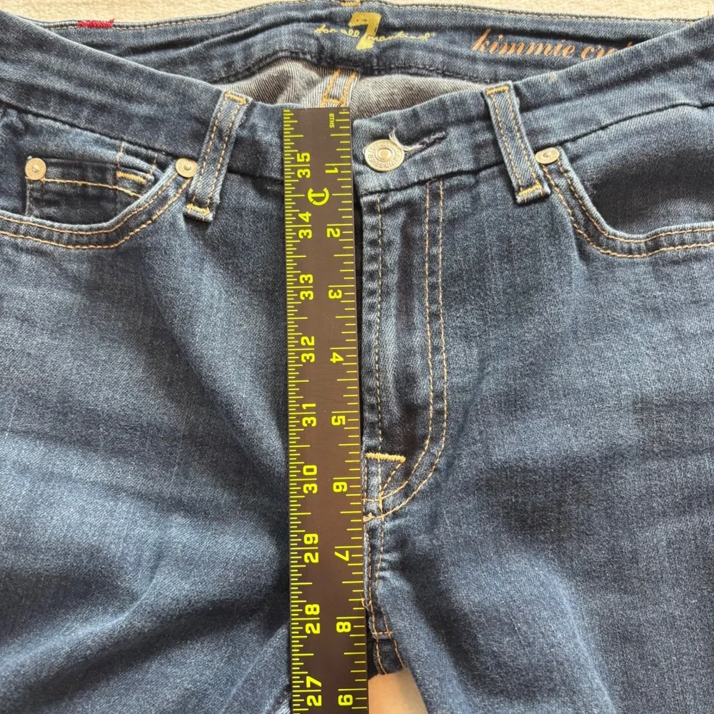 7 For All Mankind Kimmie Crop Jeans Women 27 Dark Wash Excellent Slim Fit‎ Denim